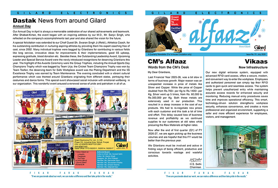 Gilard’s Quarterly Newsletter ALFAAZ – January 2026